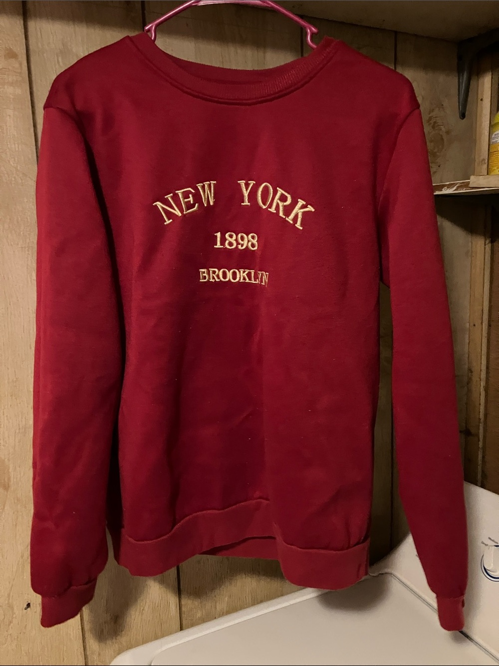 Women’s Red 'New York 1898 Brooklyn' Sweater